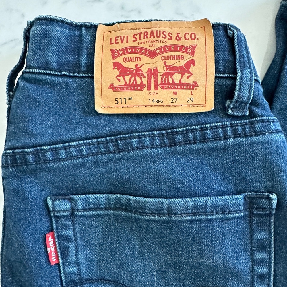 Levi’s 511 Denim Jeans. Boys size 14 Regular 27X29 super soft no holes or rips